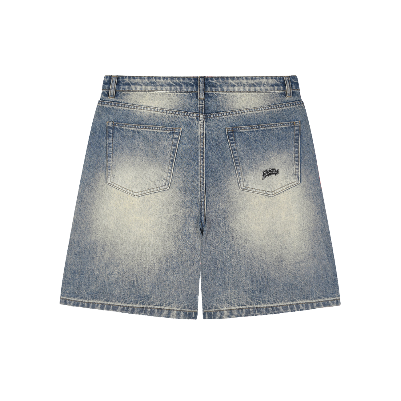 Faded Distressed Baggy Denim Shorts