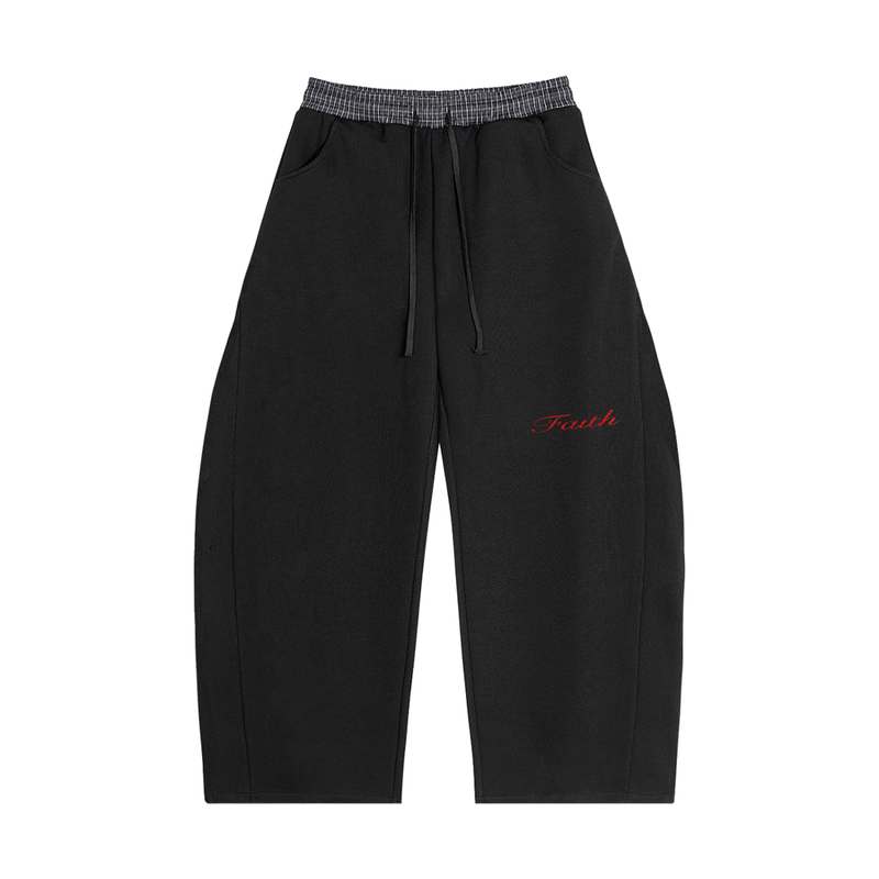 Plaid Waistband Barrel Sweatpants