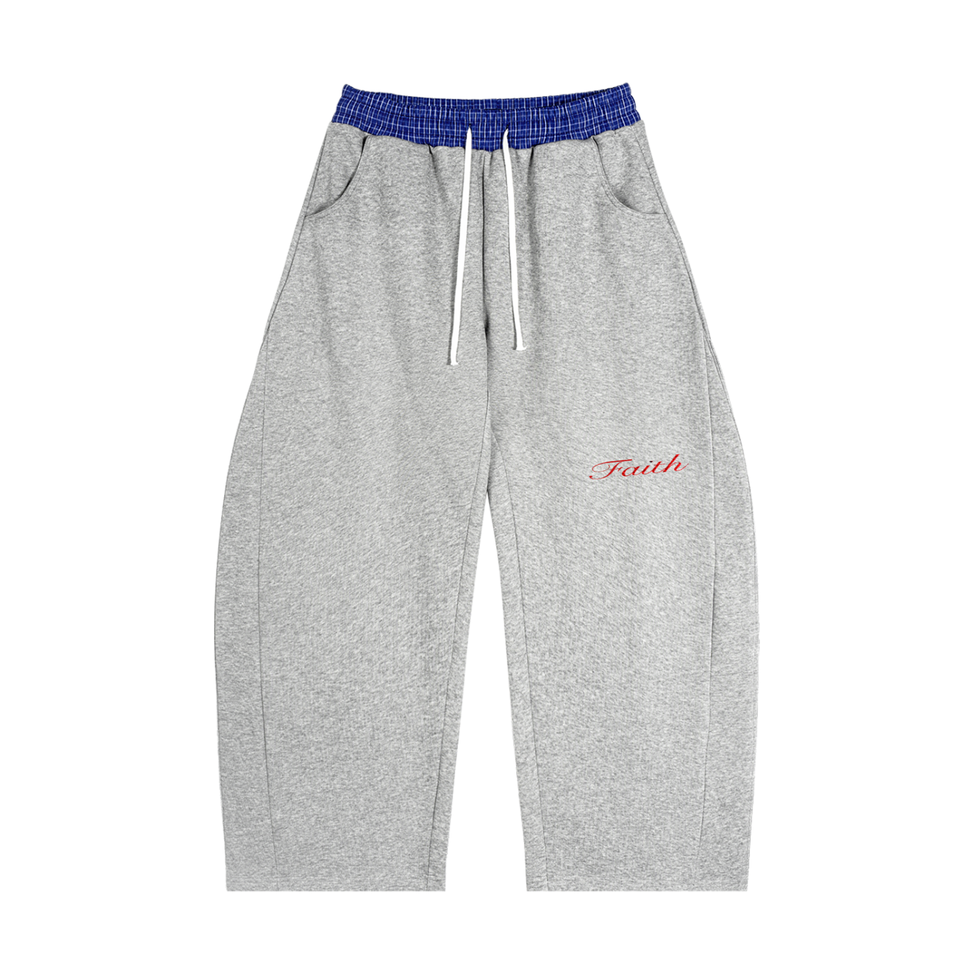 Plaid Waistband Barrel Sweatpants